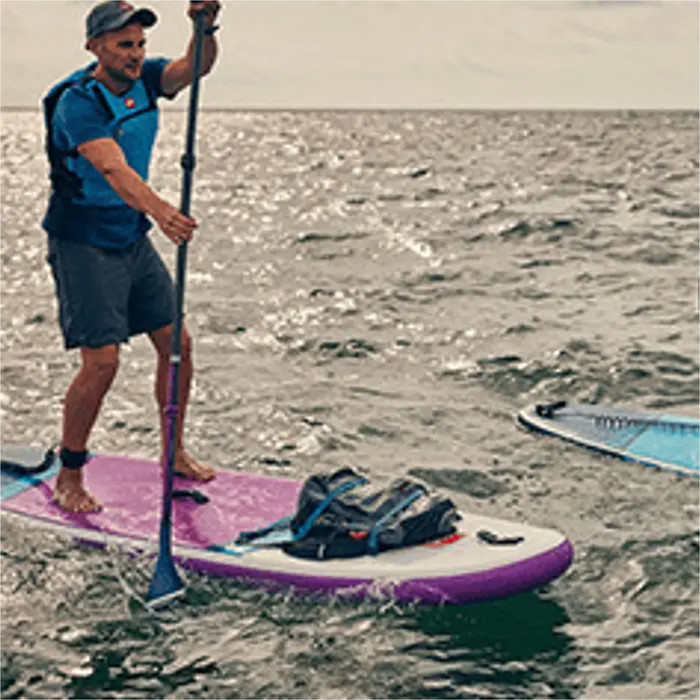 2024 Red Paddle Co 10'6 Ride Stand Up Paddle Board, Tasche, Paddel, Pumpe & Leash - Hybrid Tough Purple Paket